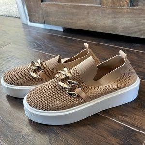 Tan & Gold detailed Platform Shoes